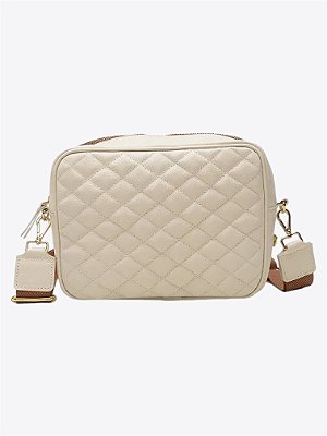 Bolsa wave off white e caramelo