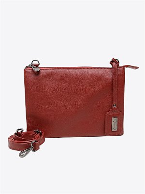 Bolsa Ava M em couro vermelha