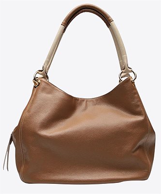 Bolsa Saco Bicolor caramelo e off white