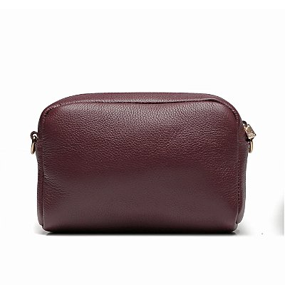 Bolsa mini giro bordô metais ouro