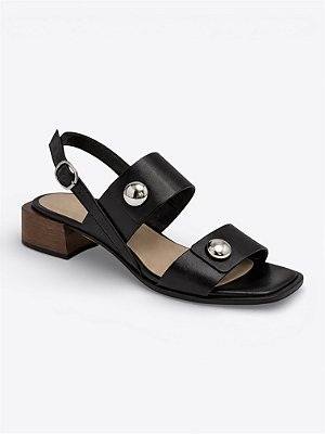 Sandália Botão Preta