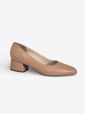 Scarpin salto quadrado nude