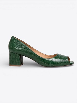 Scarpin peep toe verde