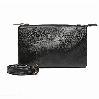 Bolsa Ava P couro preto