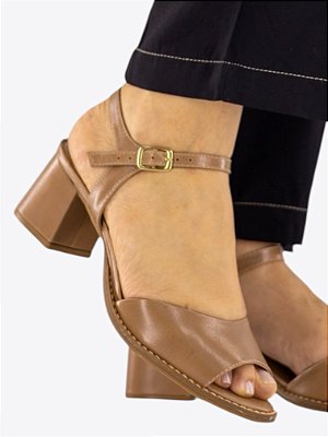 Sandália bloco Taupe