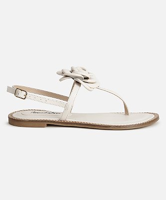 Rasteira flor off white