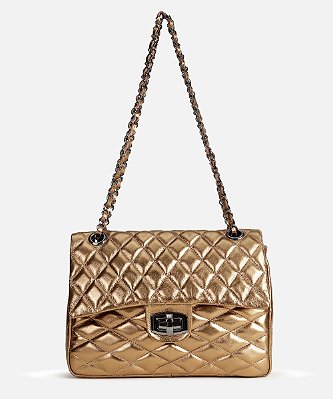Bolsa chanel M couro cobre