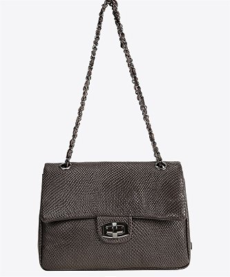 Bolsa chanel M couro serpente