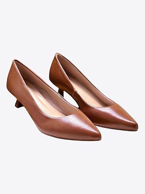 SCARPIN SALTO BAIXO CARAMELO