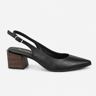 Slingback madeira preto