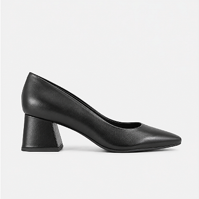 Scarpin salto bloco preto