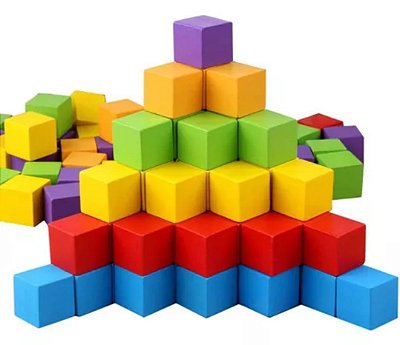 Brinquedo Educativo Cubos Coloridos Didático Encaixe Formas