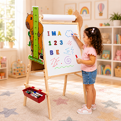 Lousa Infantil Magnética Educativa Capivara Régua Crescimento