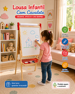 Lousa Infantil Brinquedo Educativo Quadro Para Pintar Desenhar Criar