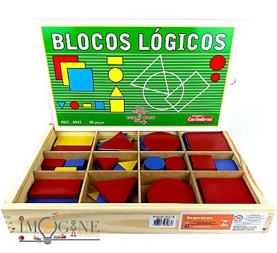 Brinquedo Educativo Madeira Blocos Lógicos Pedagógico