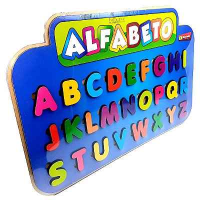 Brinquedo Educativo Painel Alfabeto Letra Madeira Pedagógico