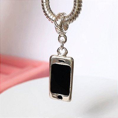 Berloque mini iphone banhado a prata