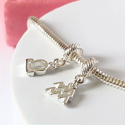 Berloque pingente signos banhado a prata