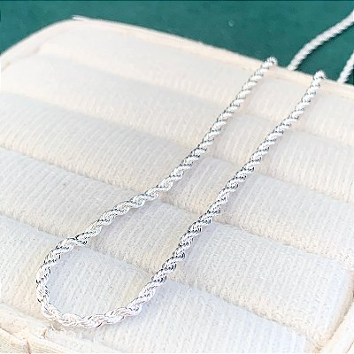 Corrente cordão baiano banhado a prata