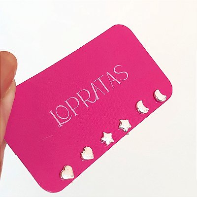 Trio de brincos basiquinhos banhado a prata