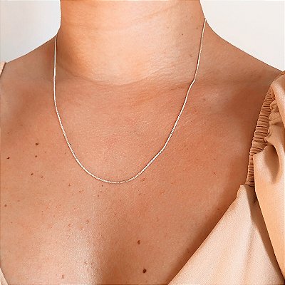 Corrente veneziana 50cm avulsa banhado a prata