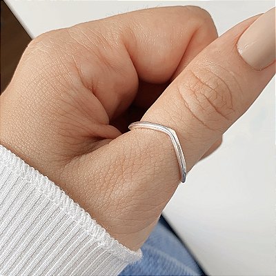 Anel v liso banhado a prata