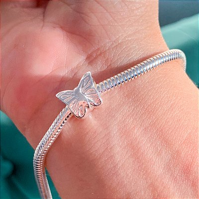 Berloque borboleta banhada a prata