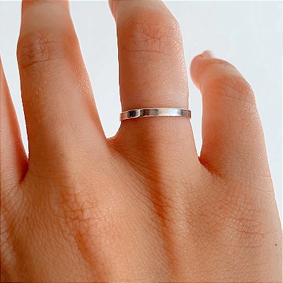 Aliança lisa quadrada 2mm prata 925