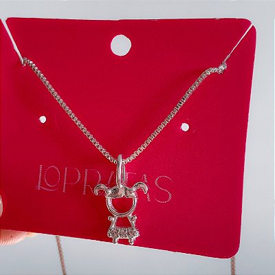 Cordão pingente meu filho prata 925