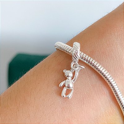 Berloque ursinho banhado a prata