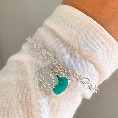 Pulseira elos inspiração tiffany banhado a prata