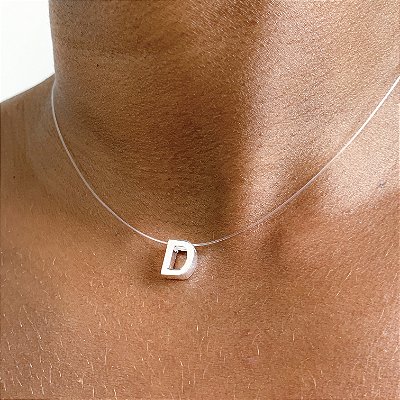 Cordão nylon letra banhado a prata