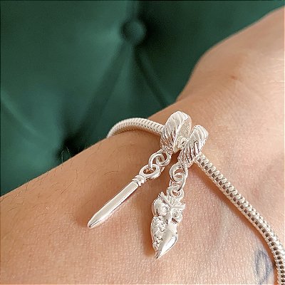 Kit de berloques professor banhado a prata