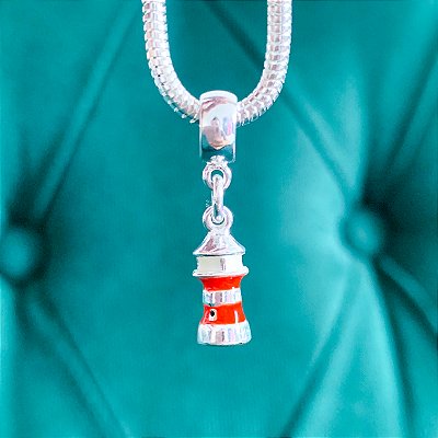 Berloque farol banhado a prata