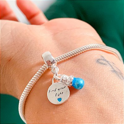 Berloque lâmpada mágica banhado a prata