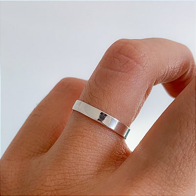 Aliança lisa quadrada 3mm prata 925