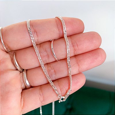 Corrente Grumet 60CM 2mm prata 925