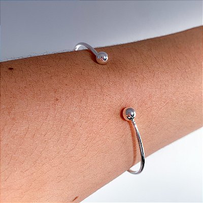 Bracelete Boho esfera banhado a prata