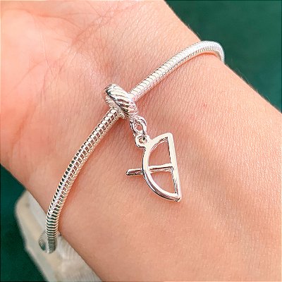 Berloque Orixás símbolo Oxóssi banhado a prata