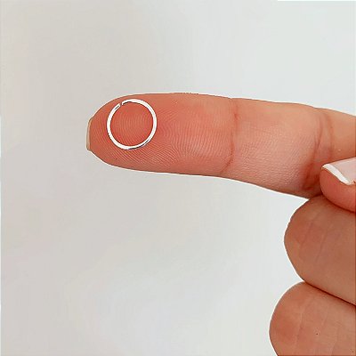 Piercing argola nariz Prata 925 fina lisa 8mm