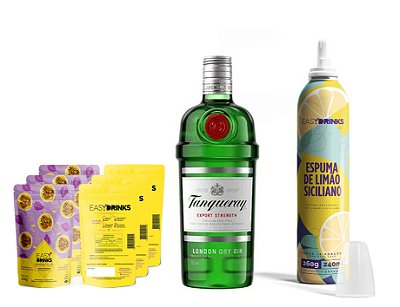 Kit Fruits & Tonic Premium (G&T): 3un Maracujá + Spray de Limão Siciliano + Gin Tanqueray