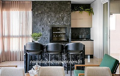 Basalto Black Mosaico - Modelo Imperador (Placas de 30x30) R$250,00 m²