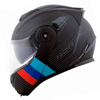 Capacete Norisk Ff345 Route Stroke mat black/blue/red