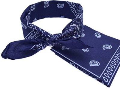 Bandana Estampada Lenço Azul Marinho