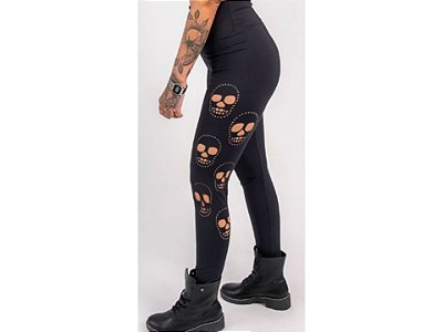 Calça Legging Recorte Caveirinhas