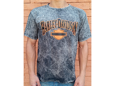 CAMISETA ESTONADA LOGO LARANJA