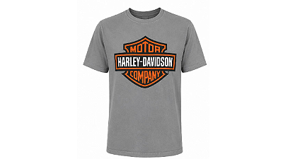 Camiseta Harley-Davidson Bar & Shield Cinza – Estampa Frontal e Costas
