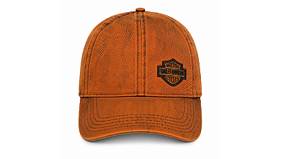 Boné Harley-Davidson Laranja Estonado Vintage Bordado