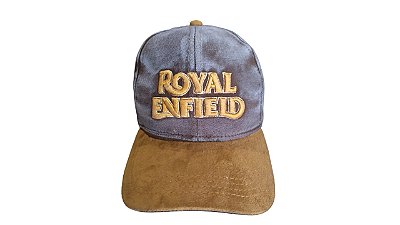 Boné Royal Enfield Cinza e Caramelo Bordado