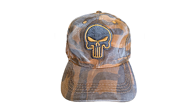 Boné Camuflado Caveira Tático Bordado